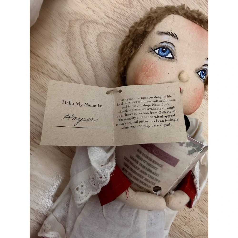 Joe Spencer Gathered Traditions Primitive Caroler Dolls Harmony & Harper Pair #6